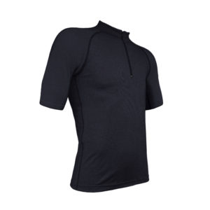 Mens Merino Mid Short Sleeve Zip Neck Top