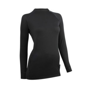 Merino Mid Long Sleeve Offset Zip Neck Top