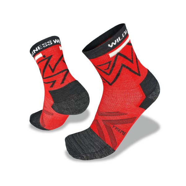 Mens Atmosphere Trail Running Sock - Red Colour - Australian Made