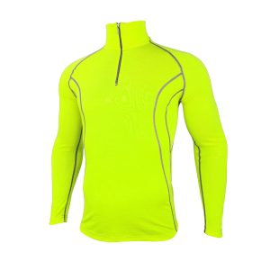 Mens Cool Merino Zip neck in Neon