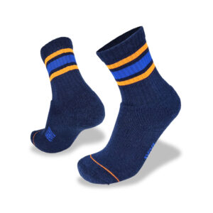 Mens Half Beast Merino Socks in Navy/Orange