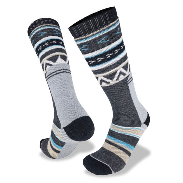 Mens Merino Fusion Max Alpine Ski Socks in Aztec Grey