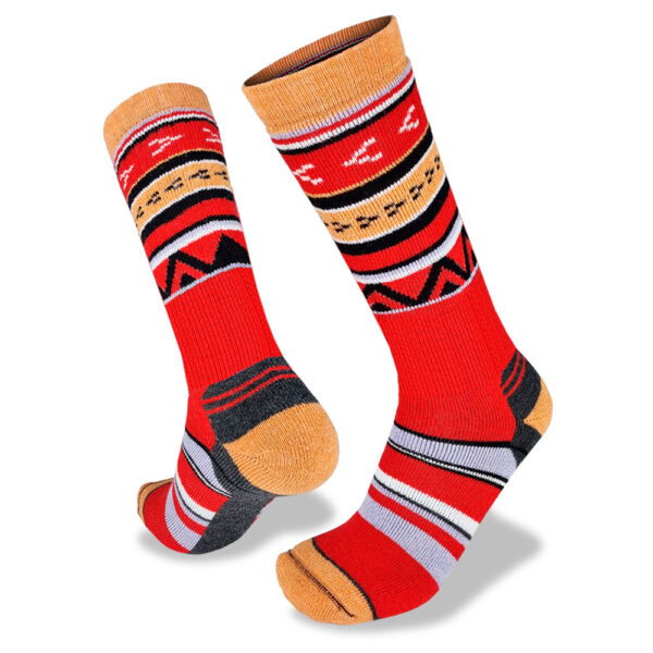 Mens Merino Fusion Max Alpine Ski Socks in Aztec Red