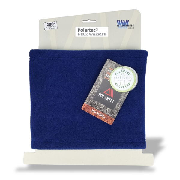 Polartec P300 Neck Warmer Navy with packaging
