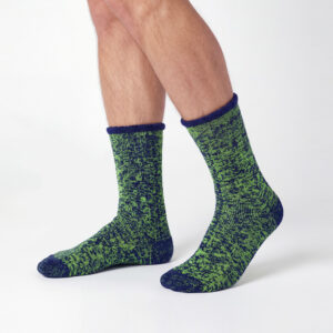 Mens Hi Viz Black Merino Fleece Socks
