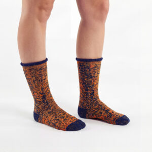 Womens Hi Viz Black Merino Fleece Socks