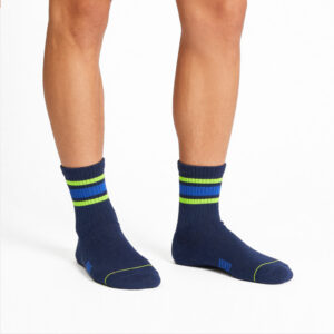 Mens Half Beast Socks in Navy and Lime