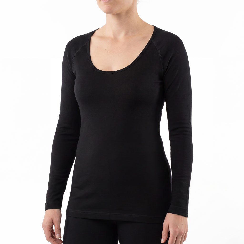 Womens Merino Mid Long Sleeve Scoop Neck Top