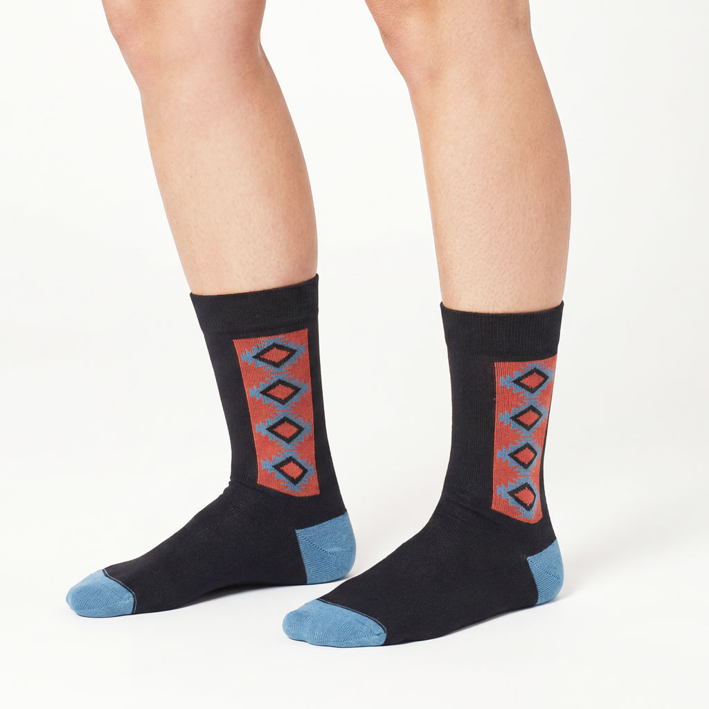 Mens Velo Bamboo Aztec Socks