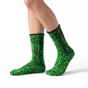 2 FOR 1 Womens Black Lime Merino Fleece Socks